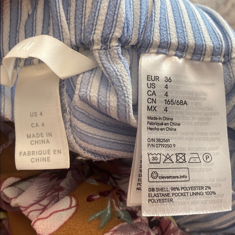 H&M Blue Striped and Floral Tan Capris - Picture 15 of 16